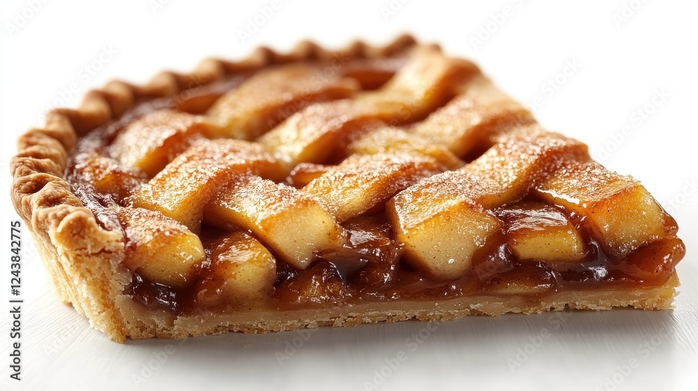slice of apple pie isolated on transparent background