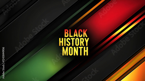 Wallpaper Mural Black History Month concept with colored lines and text for background Torontodigital.ca