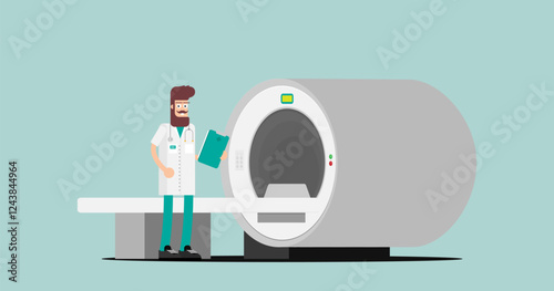 Computed tomography concept flat vector