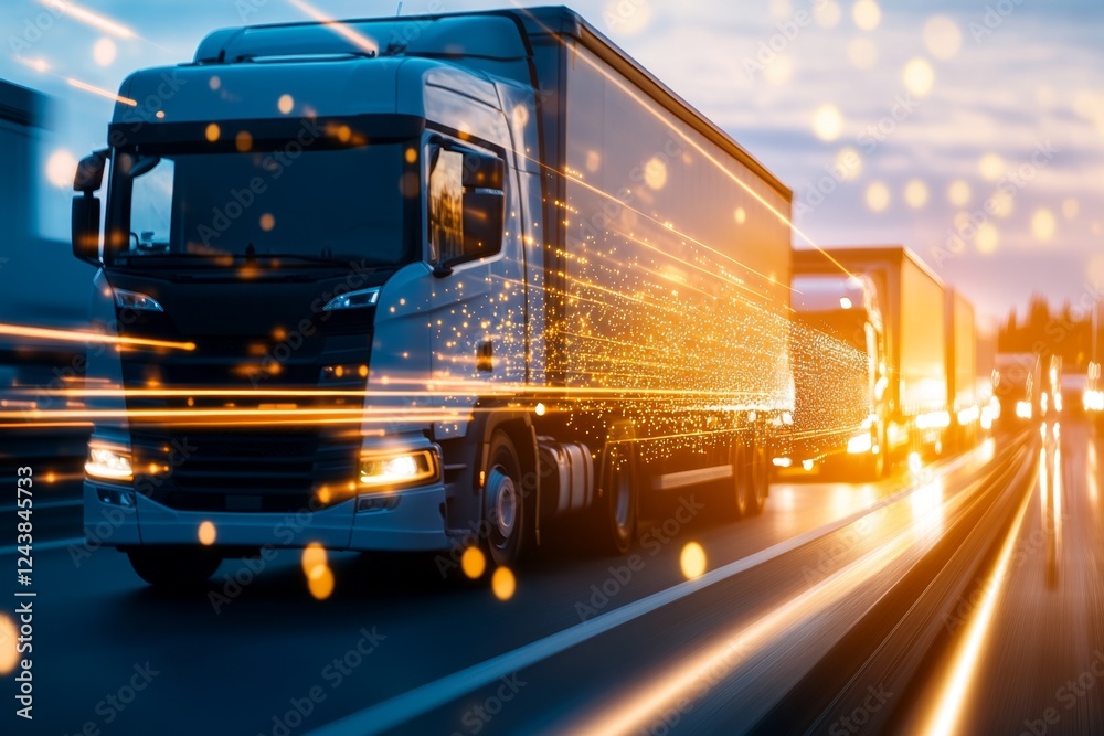 Fototapeta premium A logistics manager using a tablet to track transportation expenses for product distribution