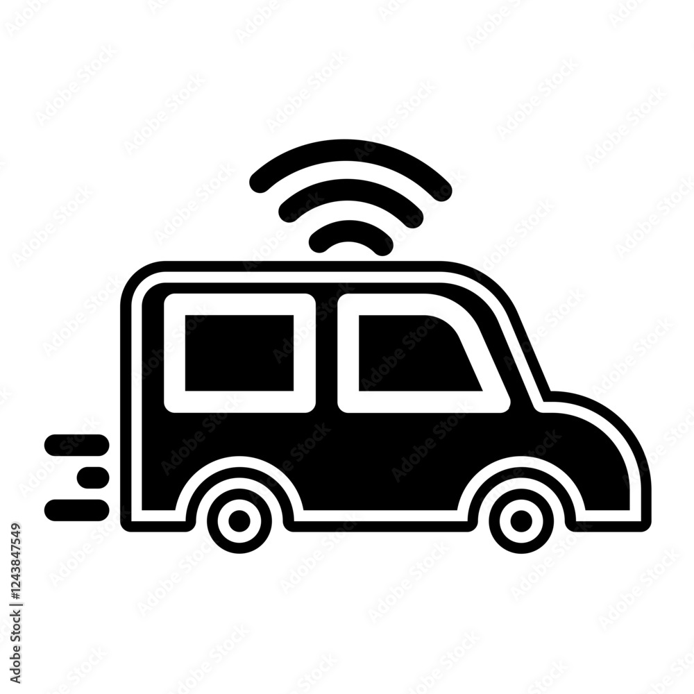 automatic car glyph icon