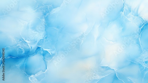 Abstract blue marble texture background, swirling patterns of teal and azure