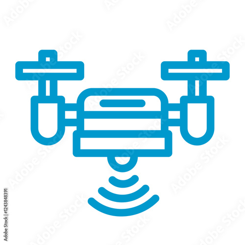 surveillance drone color icon