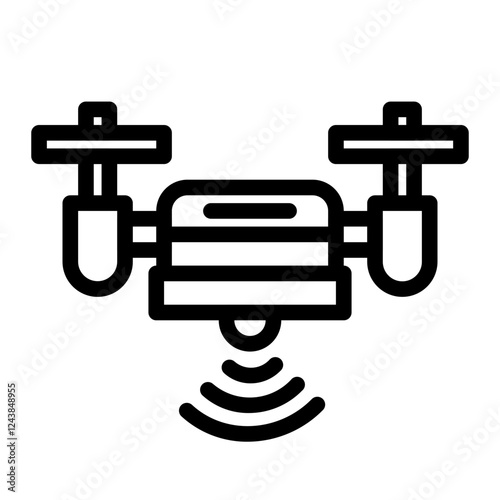 surveillance drone line icon