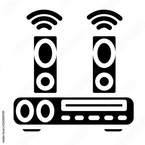 wireless speakers solid icon