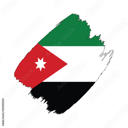 Jordan flag in a flat grunge vector design background