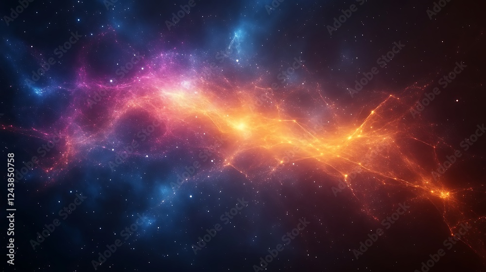Fototapeta premium Cosmic Nebula Vibrant Colors Stellar Dust