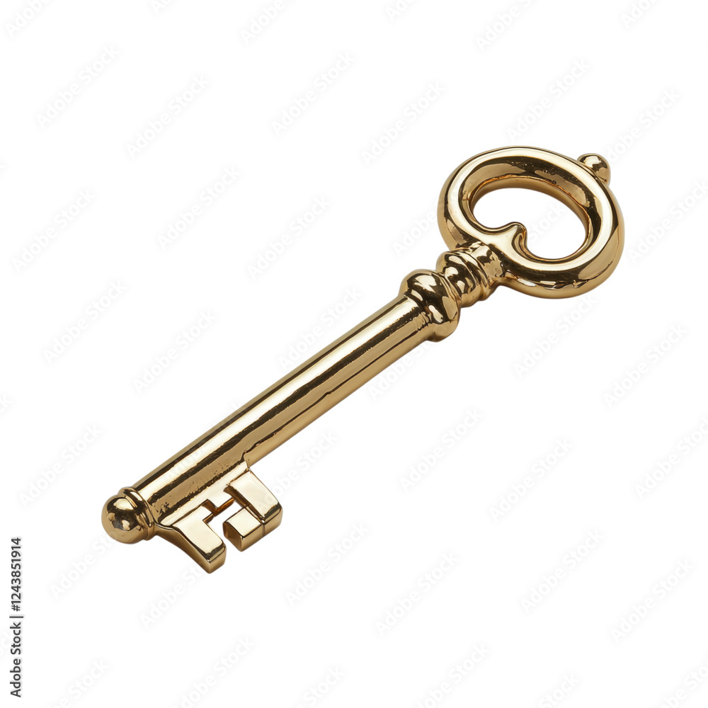 Golden Key for Unlocking Doors and Opportunities Isolated on transparent background Golden Key for Unlocking Doors and Opportunities Isolated on transparent background