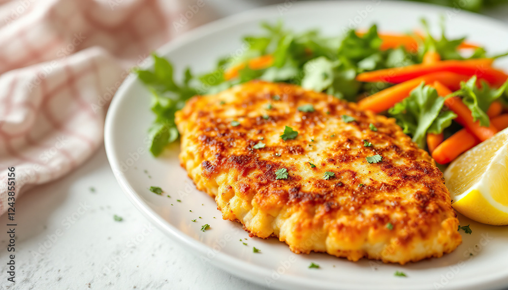 Crispy Chicken Parmesan Recipe with Salad Crispy Chicken Parmesan Recipe with Salad