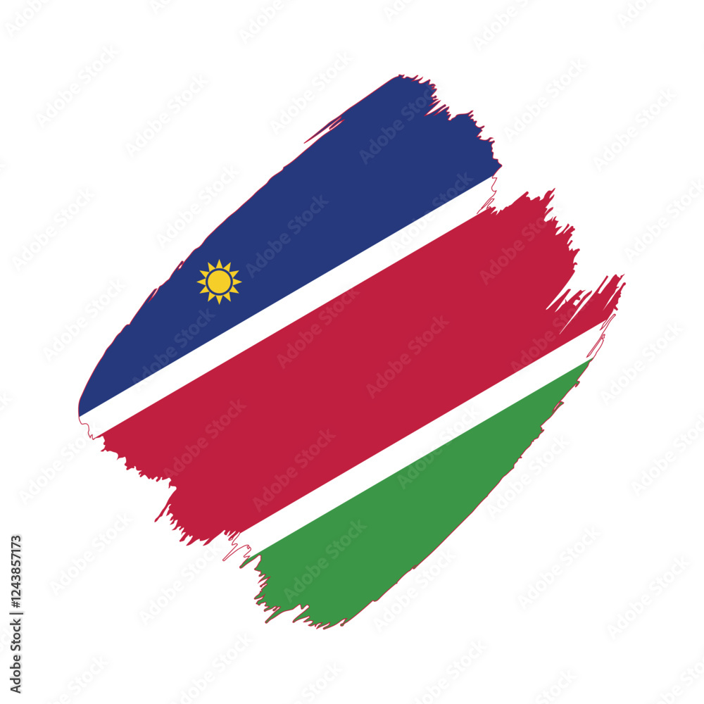 Fototapeta premium Namibia flag in a flat grunge vector design background
