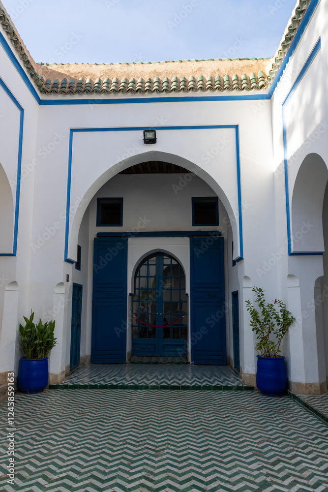 Naklejka premium Bahia Palace, palace and garden complex located in Marrakech, Morocco.
