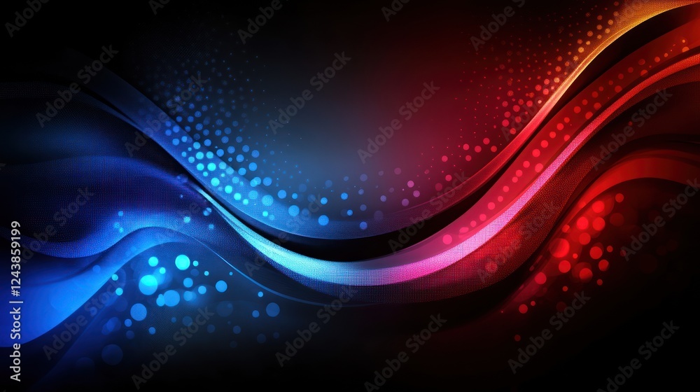 Abstract glowing waves, dark background, bokeh, website design Abstract glowing waves, dark background, bokeh, website design