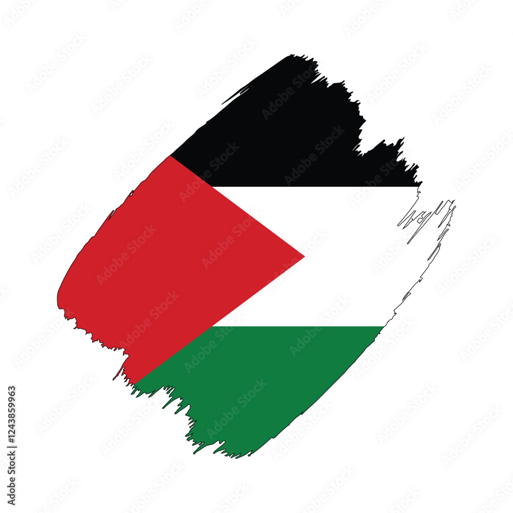 Palestine flag in a flat grunge vector design background Palestine flag in a flat grunge vector design background