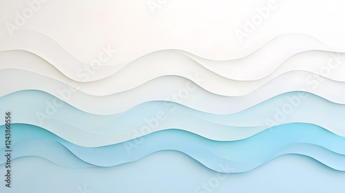 Wallpaper Mural A delicate watercolor-painted background with a seamless gradient from vibrant azure blue to crisp white. The soft washes of color blend effortlessly, creating an ethereal and artistic ambiance. This Torontodigital.ca