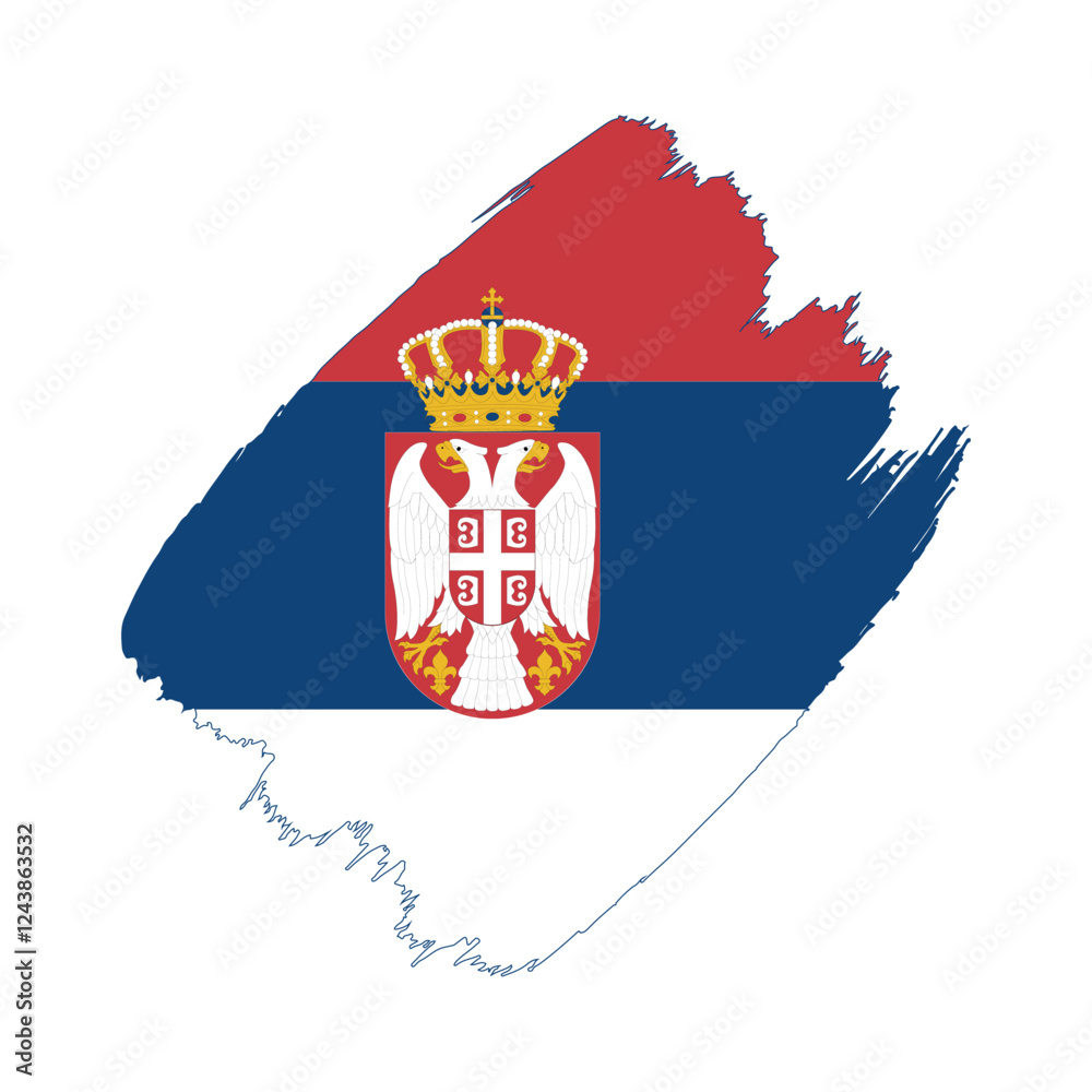 Serbia flag in a flat grunge vector design background Serbia flag in a flat grunge vector design background