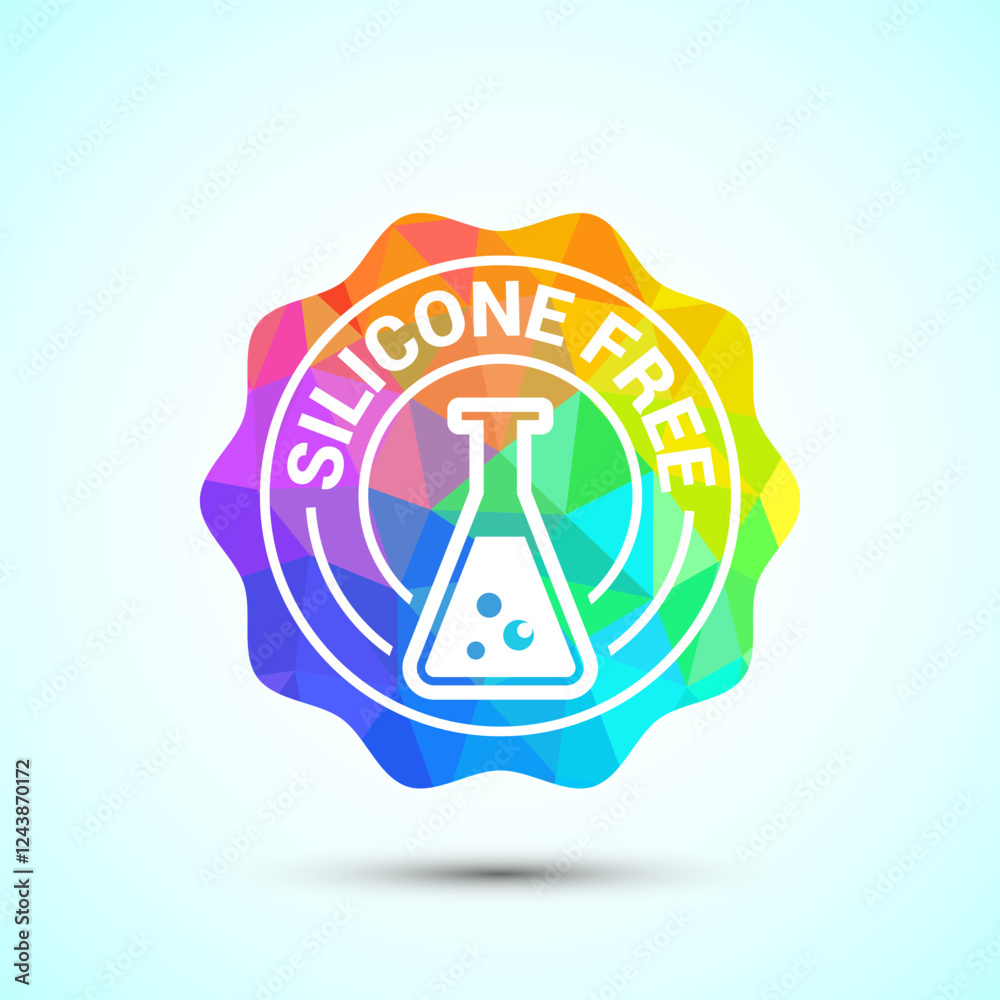 Fototapeta premium Silicone free icon design illustration, Best Silicone free sign, symbol Low poly style