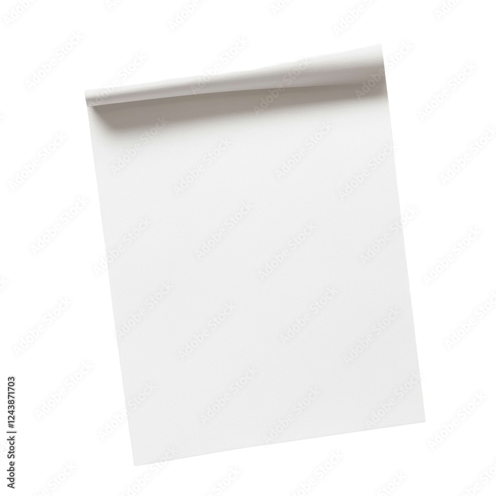 Blank Page with Slight Curl at the Top on a Dark Background Blank Page with Slight Curl at the Top on a Dark Background