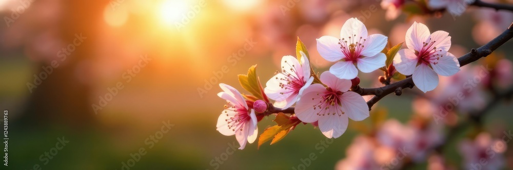 Cornelian cherry tree with blooming white and pink flowers in the garden at sunrise, tree, cornelian cherry Cornelian cherry tree with blooming white and pink flowers in the garden at sunrise, tree, cornelian cherry
