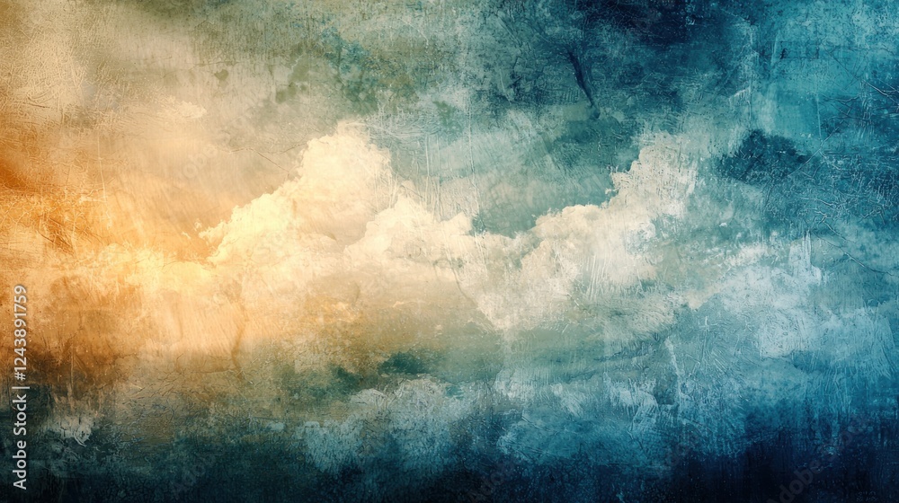 Fototapeta premium Abstract Sky: A Textured Dreamscape of Clouds and Hues