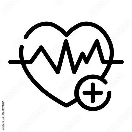 increased heart rate cut line icon