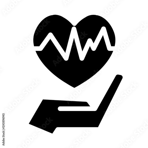 care about heart health solid icon