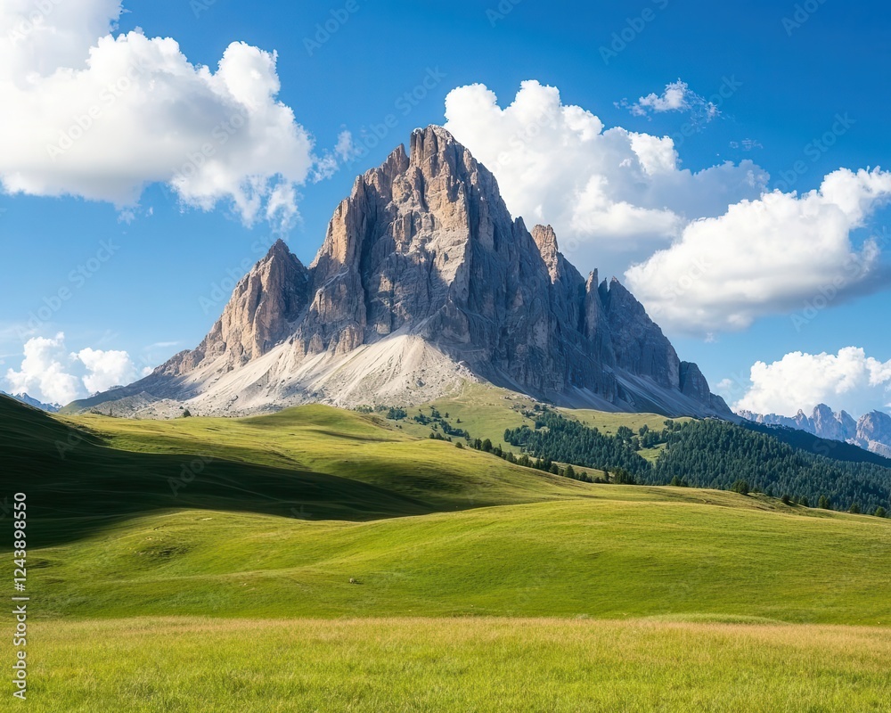 Fototapeta premium A dynamic timelapse effect of clouds rolling over mountain peaks, emphasizing the passage of time