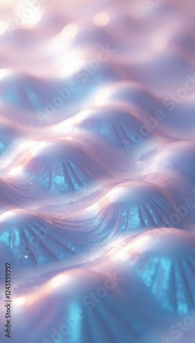 Shelly Pearls inspired background with wavy curves and iridescent sheen, aquatic, pearls, soft focus
