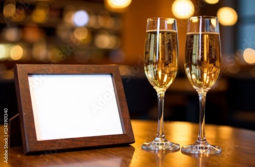 Wine glasses on table in restaurant