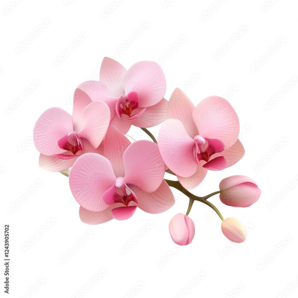 3D icon of A bunch of Orchid isolated on transparency background 3D icon of A bunch of Orchid isolated on transparency background
