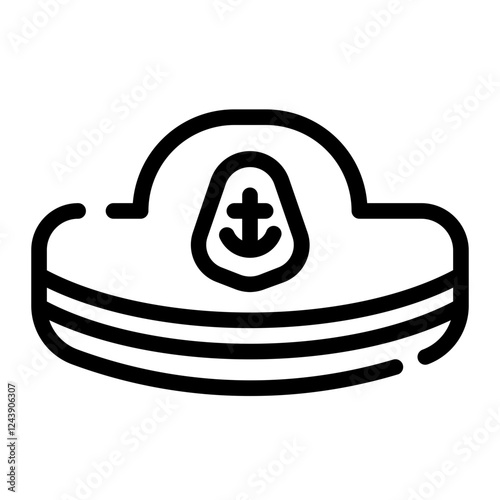 sailor hat cut line icon