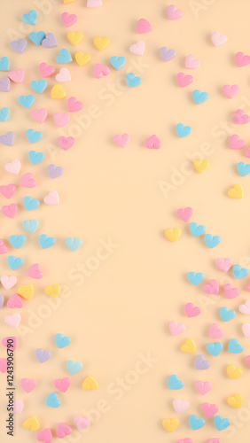 colorful heart confetti background