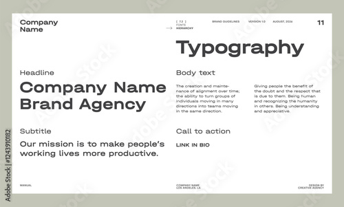 Brand identity guideline template to create visual identity of your company.