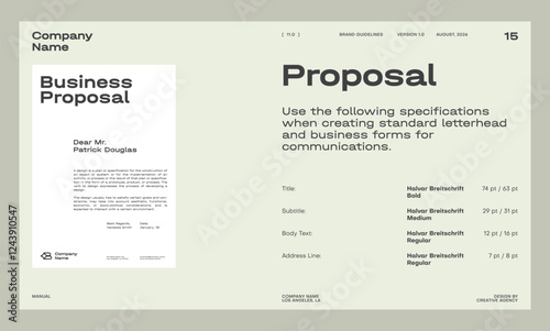 Brand identity guideline template to create visual identity of your company.