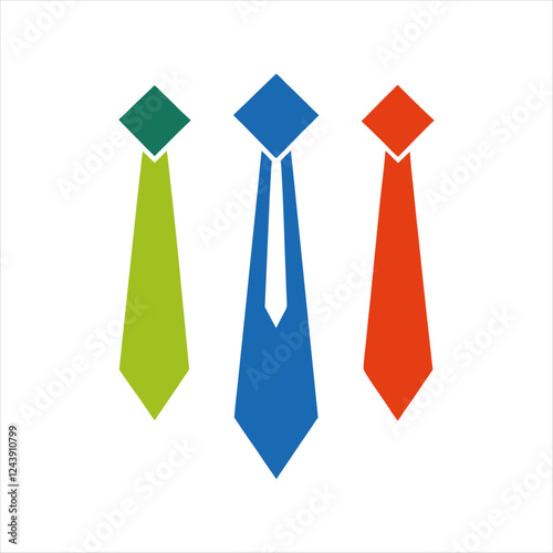 The tie icon. Necktie and neckcloth symbol. Flat tie