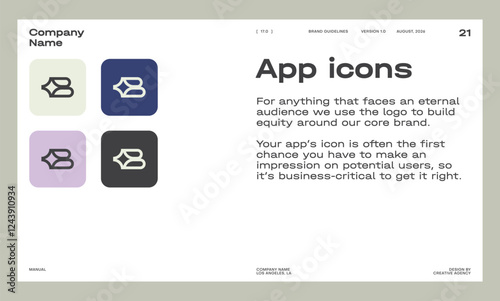 Brand identity guideline template to create visual identity of your company.