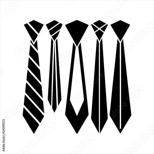 The tie icon. Necktie and neckcloth symbol. Flat tie