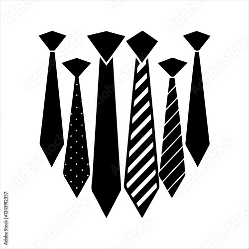 The tie icon. Necktie and neckcloth symbol. Flat tie