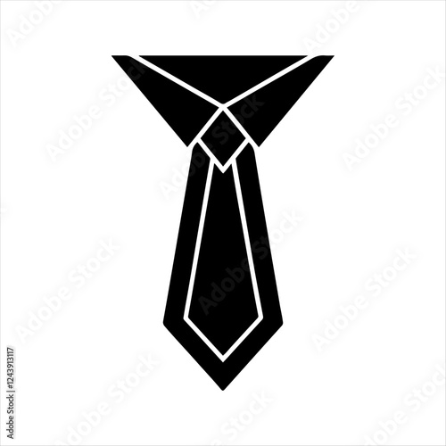 The tie icon. Necktie and neckcloth symbol. Flat tie