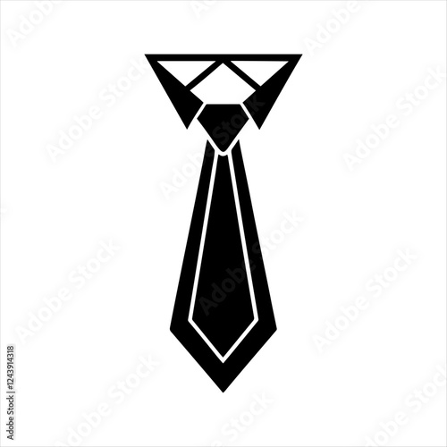 The tie icon. Necktie and neckcloth symbol. Flat tie