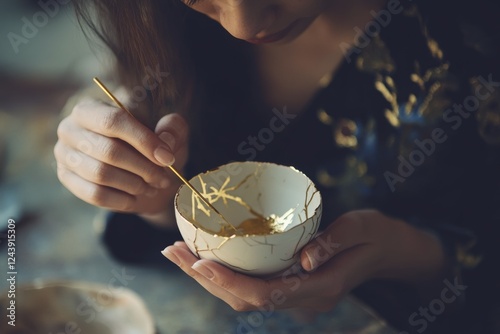 Kintsugi art: embracing imperfection with gold repair technique in ceramics restoration
