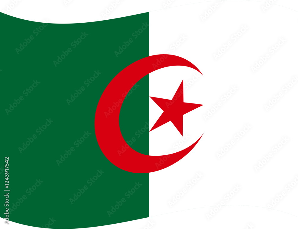 algeria waving flag illustrator of national icon algeria waving flag illustrator of national icon