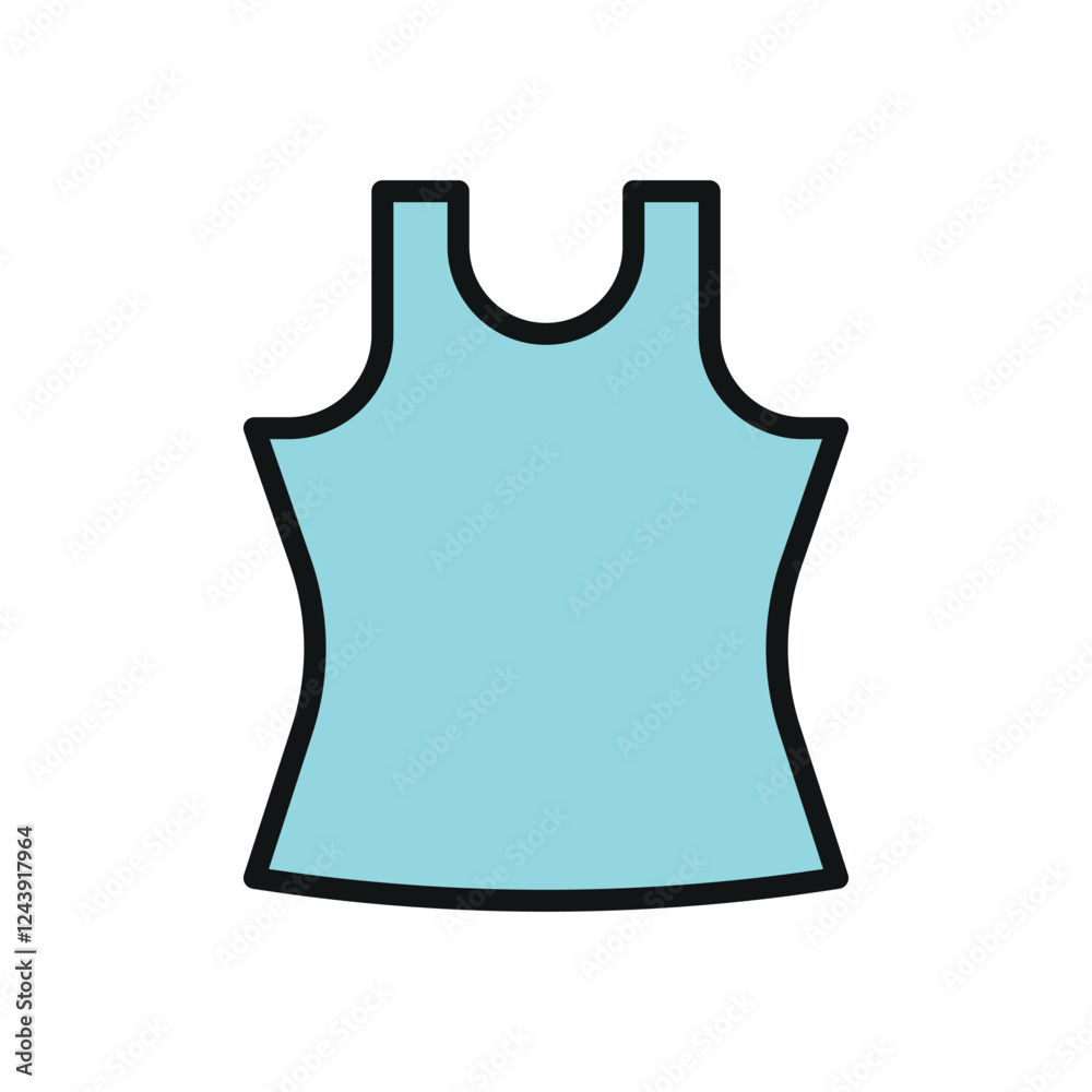 Tank top clothing icon is a simple vector illustration of a sleeveless shirt, perfect for representing casual wear Tank top clothing icon is a simple vector illustration of a sleeveless shirt, perfect for representing casual wear