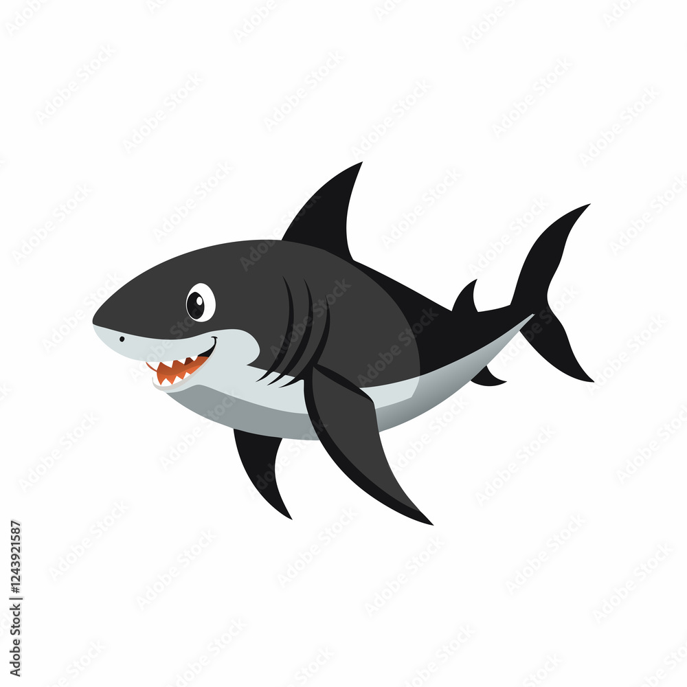 Obraz premium Smiling Shark Illustration