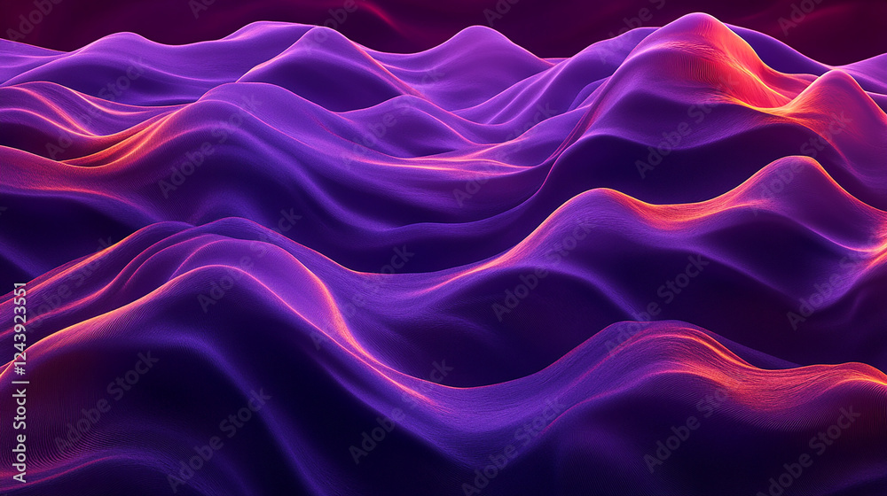 Obraz premium Deep violet flames forming soft waves of light