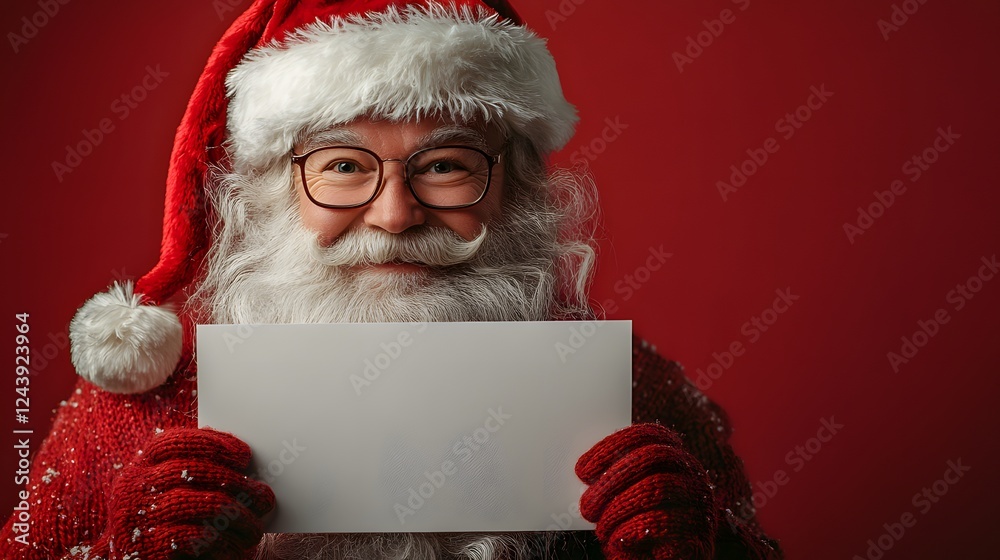 Naklejka premium Santa Claus Reading a Letter in a Cozy Holiday Setting