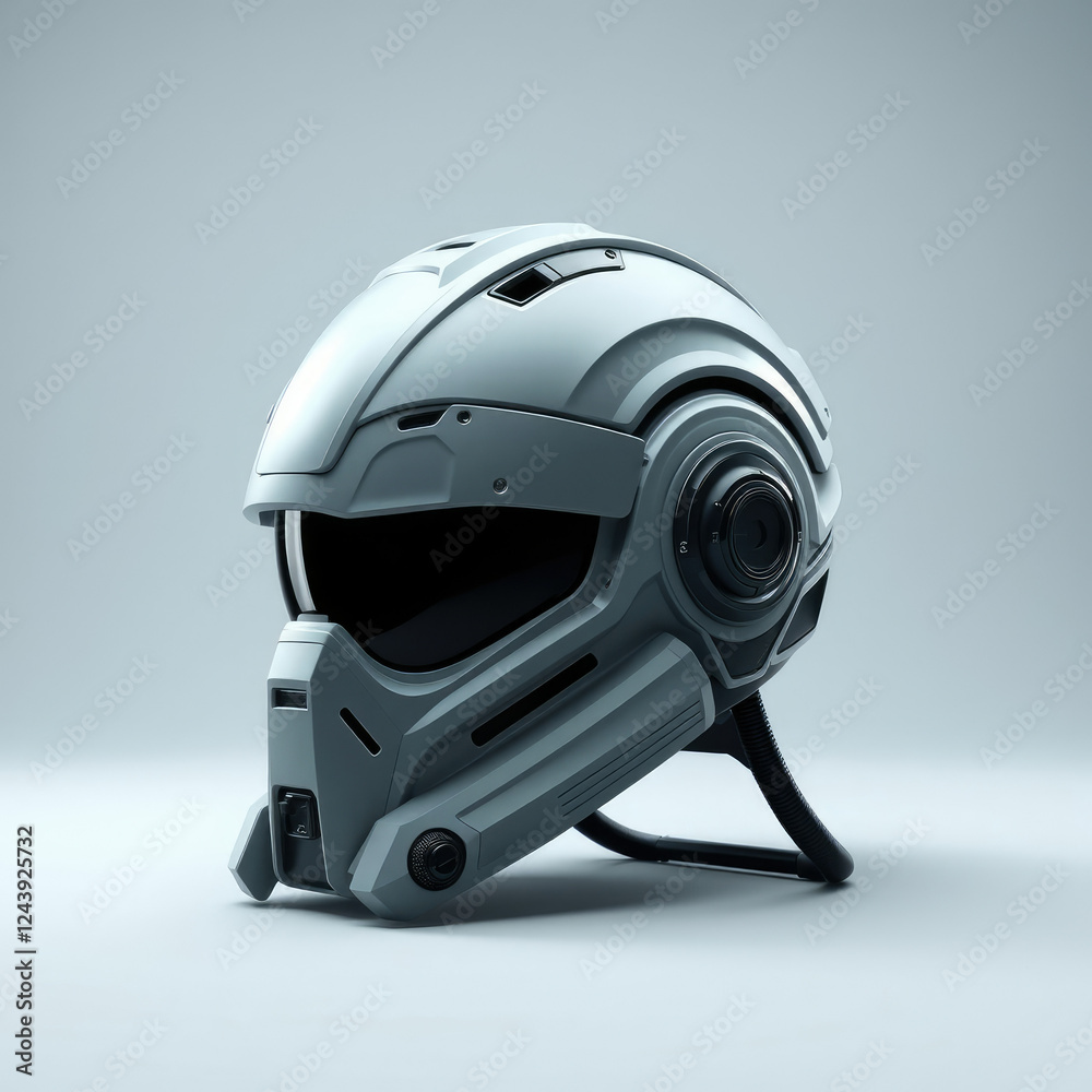 Fototapeta premium Helmet with a fast mount system, high-cut design, and extensive armor protection, law enforcement equipment, composite materials