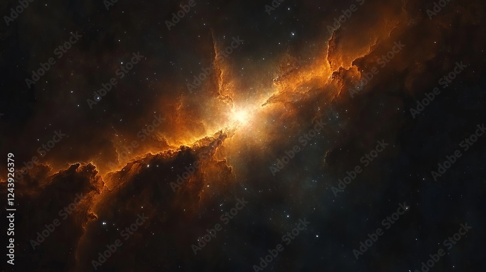 Fototapeta premium Breathtaking Cosmic Nebula Displaying Vibrant Colors and Intricate Patterns in the Depths of Space Evoking a Sense of Wonder and Awe at the Beauty of the Universe and Its Mysteries