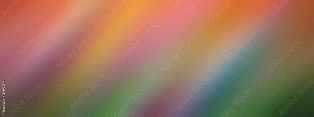 blurred, abstract rainbow gradient, with colors transitioning smoothly from one to another, noise effect