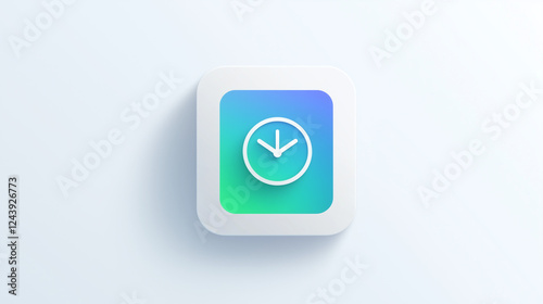 flat design icon for a calendar app that sends push notifications 