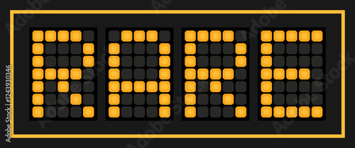 Orange color led banner in word rare on black background